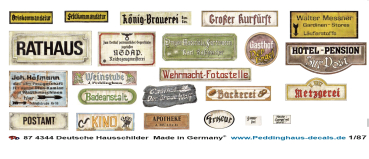Peddinghaus-Decals 1/87 4344 german comercail house plates