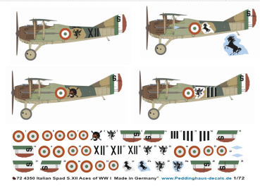 Italian SPAD S.XIII Aces of WWI (Ruffo, Baracca, Costanini & Nardini )