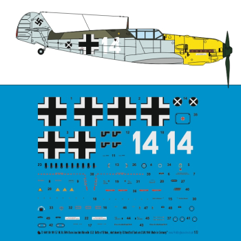 Peddinghaus-Decals 1/72 4401 Me 109 E-7 W. Nr 5094 Hans Joachim Marseile LG 2 23.09.1940 abgeschossen von R. S. Tuck