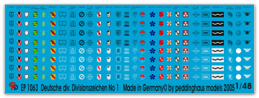 Peddinghaus-Decals 1/48 1063 german divison markings misc. Units No 1