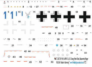 Peddinghaus-Decals 1/72  2827 Markings for a Bf 109 G-4/R6 of Hans Peter Eder