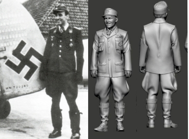 Peddinghaus 3 D Druck 1/48 48326 Nachtjäger Ass Schnaufer Radar Operator Wilhelm Gaensler