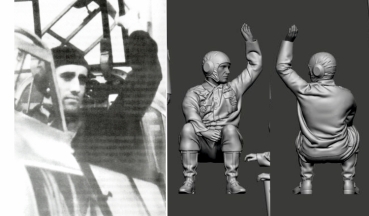 Peddinghaus 3 D Druck Luftwaffe Acces 1/32 35022 Nachtjäger Ass Hans Wolfgang Schnaufer sitzend in der Maschine