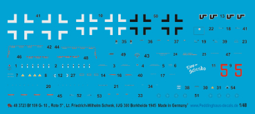 Peddinghaus-Decals 1/48 3723 Bf 109 G-10 Lt. Friedrich-Wilhelm Schenk