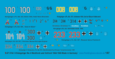 Peddinghaus-Decals 1/87 3744 6 Kingtiger west and eastfront 1944-1945