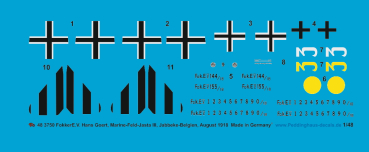 Peddinghaus-Decals 1/48 3750 Fokker E.V Hans Goerth, Marine-Feld-Jasta III, Jabbeke-Belgien , August 1918