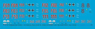 Peddinghaus-Decals 1/48 3763 Kampfgruppe Major Schulze 8.4.1945 Bückeburg, Pz. Lehr Abt 130, 1 Panther und 2 Sd Kfz 251 sowie 6 Tiger Gruppe Fehrmann