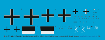 Peddinghaus-Decals 1/48 3773 LVG C.VI FA (A) 233 Werk-/Seriennumber 4507 & 4951 /18,  Korndöfer & Hermann, France 1918