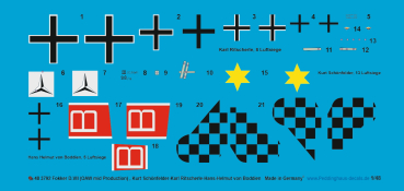 Peddinghaus-Decals 1/48 3792 Fokker D.VII OAW Mid production Kurt Schönfelder -Hans Helmut von Boddien - Karl Ritscherele