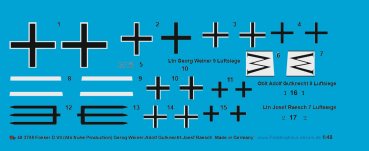 Peddinghaus-Decals 1/48 3798 Fokker D.VII (ALB early Production) Gerog Weiner- Adolf Gutknecht-Josef Raesch