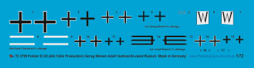 Peddinghaus-Decals 1/72 3799 Fokker D.VII (ALB frühe Production) Gerog Weiner- Adolf Gutknecht-Joesf Raesch