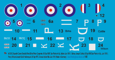 Peddinghaus-Decals 1/48 3812 Sopwith CamelGerald Alfred Birks/ Peter Carpenter, Sidney Joseph cottle-Percy Wilson/Josef Eskill Hallonquist