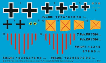 Peddinghaus-Decals 1:32 3838 Fokker Dr.I Werner Steinhäuser