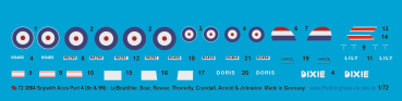 Peddinghaus-Decals 1:72 3864 Sopwith Triplane Aces Part 4 (8N & 9N: LeBoutillier, Soar, Resvar, Thornelly, Crundall, Arnold & Johnston