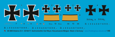 Peddinghaus-Decals 1:48 3385 Albatros D.V -D2144/17 Seefrontstaffel , Karl Meyer, Nieuwmunster,Belgien