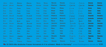 Peddinghaus-Decals 1:35 3935 Alte Deutsche Frauennamen A-V in schwarz in verschiedenen Schriftarten