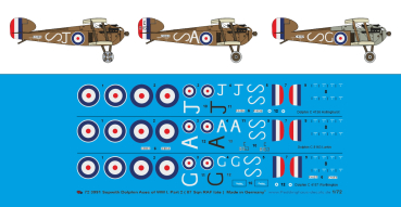 Peddinghaus-Decals 1:72 3991 Sopwith Dolphin Aces of WW I, Part 2 (87 Sqn Raf late)