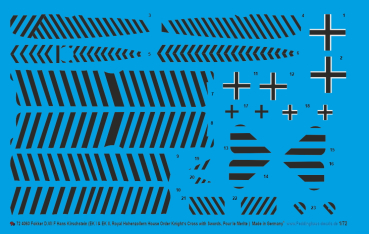 Peddinghaus-Decals 1/72 4060 Fokker DVII Hans Kirschstein (EKI & EK II, Royal Hohenzollern Order Knight's Corss with Swords, Pour le Merite)