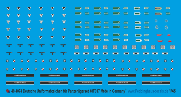 Peddinghaus-Decals 1:48 4074 Uniforminsignia for item No 48F017 tankhunter