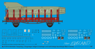 Peddinghaus-Decals 1:87 4078 Reichsbahn Transportzug für V2 (2 Rungenwagen Stuttgart-V2 Beschriftung-Sd. KFZ 7 mit Startaufbau und B-Stoff Anhänge
