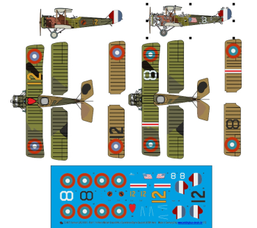 Peddinghaus-Decals 1:72 4079 Salmson 2A2 USAS - Part 1: 1st Aero (William Erwin/Arthur Easterbrook/Byrne Baucom) & 88th Aero