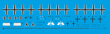 Peddinghaus-Decals 1/72 4099 Pfalz D.XII Early Crosses, Part 2, Jasta 43, Black 10, France, August 1918, Jasta 52 , Enghien/Belgien 1918, Jasta 77b Serial 1443/18, France 1918