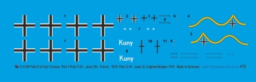 Peddinghaus-Decals 1/72 4100 Pfalz D.VII late Corees, Part 1 - Pfalz D.VII, Jasta 23b, France, 1918- Pfalz D.VII, Jasta 52, Enghien/Belgien
