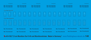 Peddinghaus-Decals 1/48 4162 Munitionskisten und Munitionsbeschriftungen für 4157 Pak 40