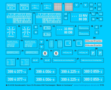 Peddinghaus- Decals 1/16 4336 Bundeswehr Ssys 55-Rlmms 650 Flattbed