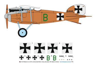 Peddinghaus-Decals 1/72 4378 Albatros D.I, S.437/16, Jasta 2,Erwin Böhme, France, late autumn 1916