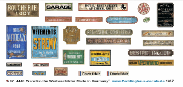Peddinghaus-Decals 1/87 4440 Französische Werbeschilder
