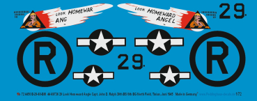 Peddinghaus-Decals 1/72 4450 B-29-60-BW  29 Look Homeward Angle Capt. John D. Ralph 39th BS/ 6th BG North Field, Tinian, Juni 1945