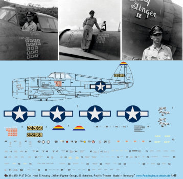 Peddinghaus-Decals 1/48 4480 P 47 D  Thunderbolt Col. Neel E. Kearby , 348 th Fighter Group, 22 Victories, Pacific Theater