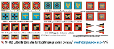 Peddinghaus-Decals 1/16 4485 Luftwaffe Standarten für Stabsfahrzeuge
