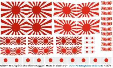 Peddinghaus-Decals 1/200 4533 Japanische Marineflaggen