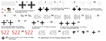 Peddinghaus Decals 4762 1-87  Panzer der 1. Panzer Division von Polen 1939 bis Ungarn 1945