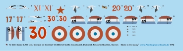 Peddinghaus-Decals 1/72 4564 Spad S.XIII late, Groupe de Combat 12 (Blériot-built): Coudouret, Dubnnet, Risacher/Baylies, Garros