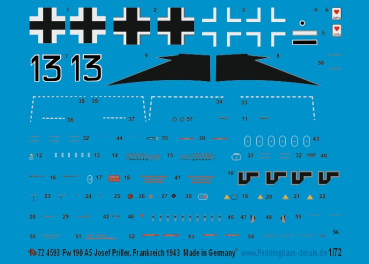 Peddinghaus-Decals 1/72 4593 Fw 190 A5  Priller Frankreich 1943