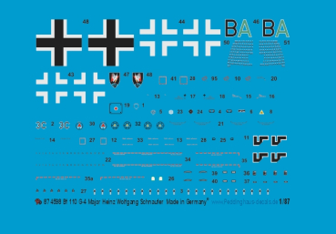 Peddinghaus-Decals 1/87 4598 Bf 110 G 4 Major Heinz Wolfgang Schnaufer