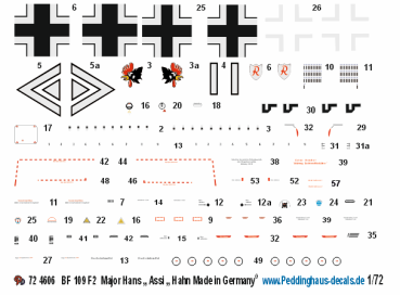 Peddinghaus-Decals 4606 1-72 BF 109 F2 Hans Hahn