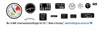 1/6 4649 Dashboard Sd. kfz. 7 Decals
