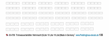 Peddinghaus Decals 4705 1/35 Beschriftungen für Trinkwasserbehälter Wehrmacht (5Liter 10 Liter 18 Liter)