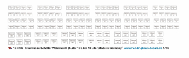 Peddinghaus Decals 4706 1/16 Beschriftungen für Trinkwasserbehälter Wehrmacht (5Liter 10 Liter 18 Liter)