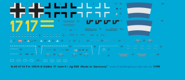 Peddinghaus-Decals 1-48 4714 Fw 190 A-8 Gelbe 17 vom 6 / Jg 300