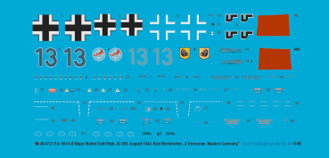 Peddinghaus-Decals 4721 Fw 190 A-8 Major Walter Dahl Stab JG 300 , August 1944 Bad Wörishofen , 2 Versionen