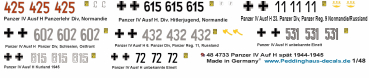 Peddinghaus Decals 1:48 4733 Panzer IV Auf H spät 1944-1945