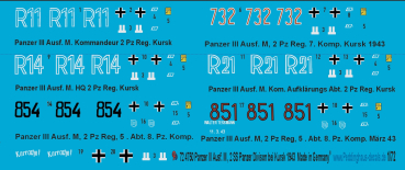 Peddinghaus Decals 1-72 4750 Panzer III Ausf. M der 2 SS Panzer Division 1943 bei Kursk