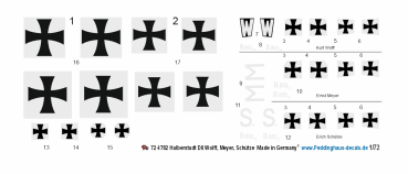 Peddinghaus-Decals 1-72 EP4782 Halberstadt D.II Aces of WWI (u.a. Wolff, Meyer, Schütze )