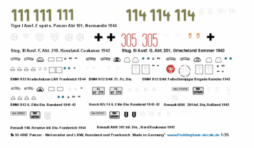 Peddinghaus-Decals 1-35 4802 Panzer -Motorräder und LKW Russland und Frankreich