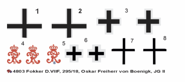 Peddinghaus-Decals 1-72 4803 Fokker D.VIIF, 295/18, Oskar Freiherr von Boenigk, JG II